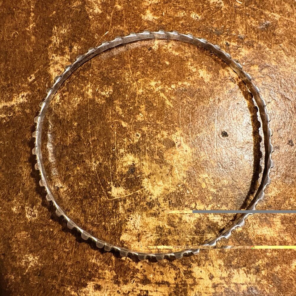 Sterling Silver Decorative Pattern Bangle Bracelet Vintage - Picture 7 of 8